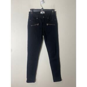 Paige Black Denim "Indio Zip" Sz 26